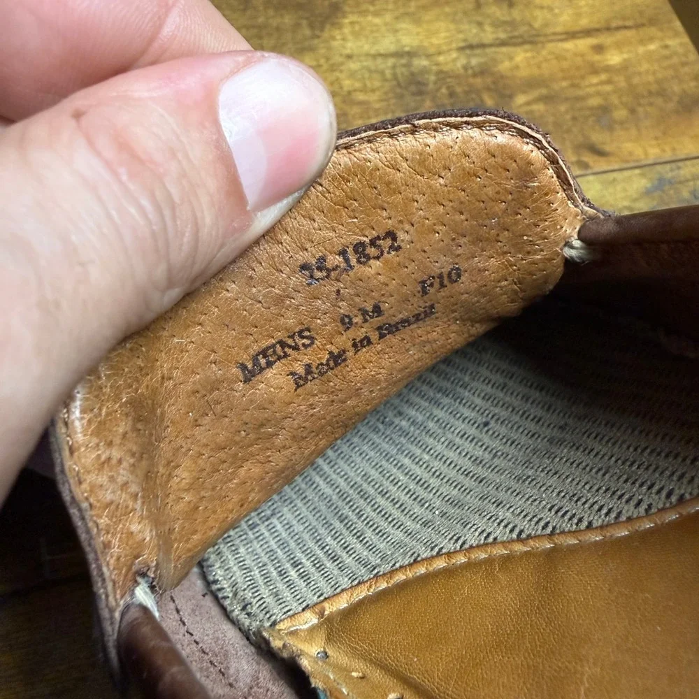 Johnston & Murphy 25-1852 Brown Woven Leather Loafers Mens 9 M